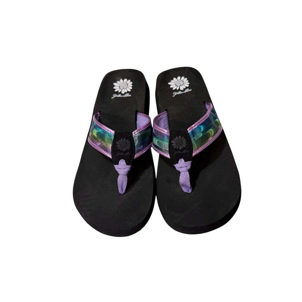 Yellow Box Fortina Lavendar Hologram Thong Flip-Flop S Women’s 9 Platform NEW